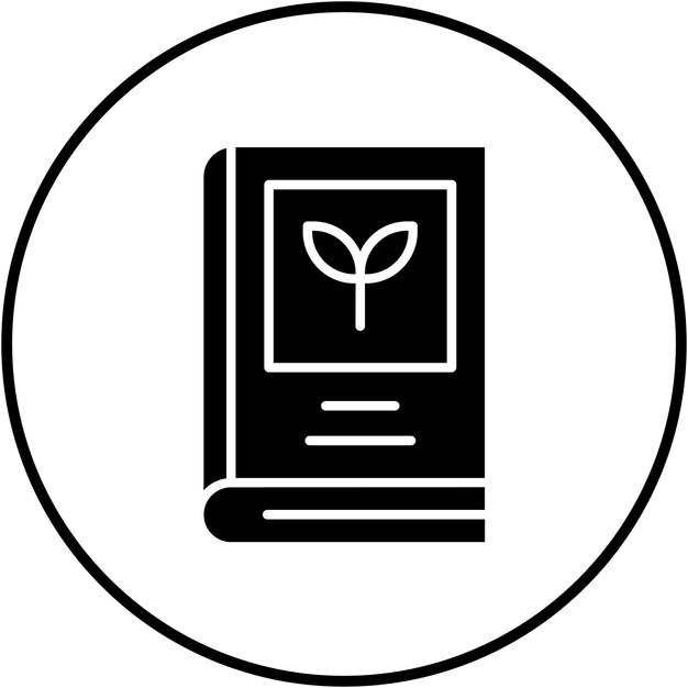 El icono vectorial del libro de biología se puede usar para el conjunto de iconos de la biblioteca