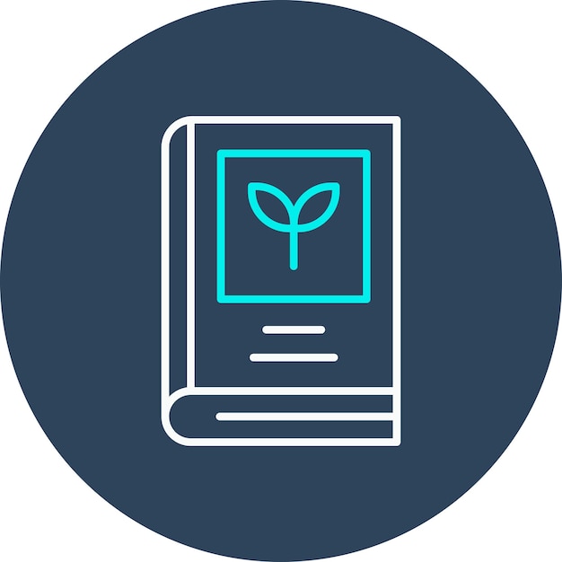 El icono vectorial del libro de biología se puede usar para el conjunto de iconos de la biblioteca
