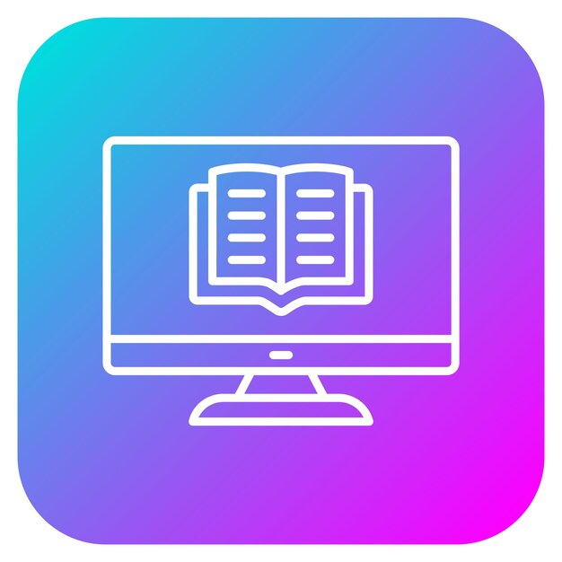 El icono vectorial del libro electrónico se puede utilizar para el conjunto de iconos de aprendizaje