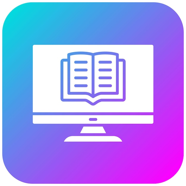 El icono vectorial del libro electrónico se puede utilizar para el conjunto de iconos de aprendizaje