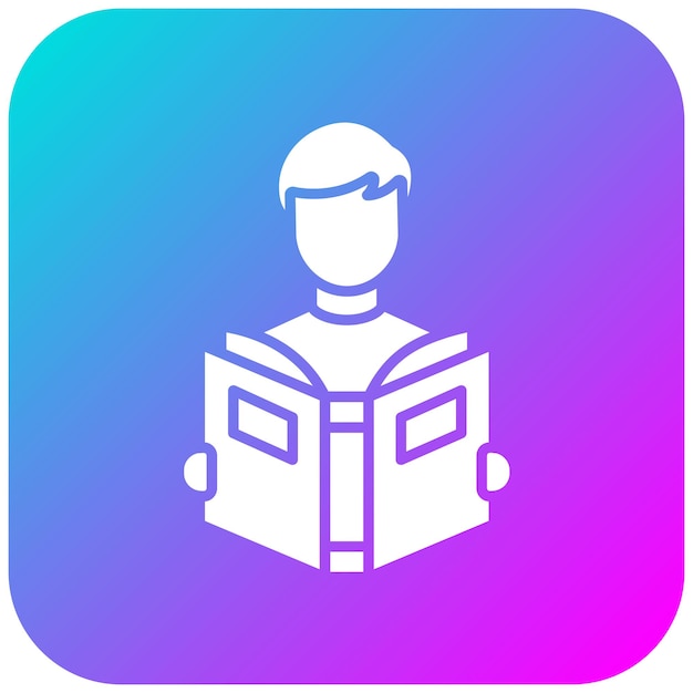 El icono vectorial del libro de lectura del estudiante se puede utilizar para el conjunto de iconos de aprendizaje