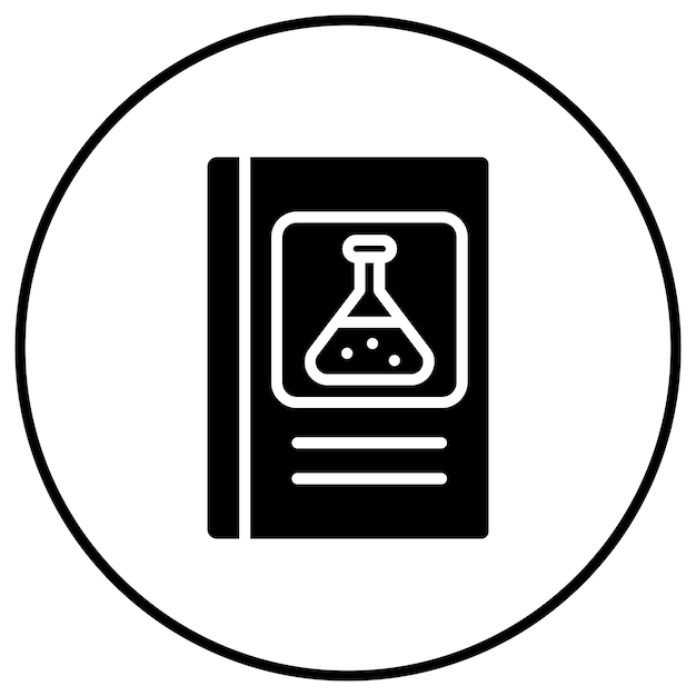 El icono vectorial del libro de química se puede usar para el conjunto de iconos de química