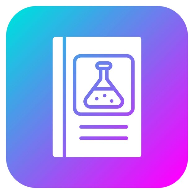 El icono vectorial del libro de química se puede usar para el conjunto de iconos de química