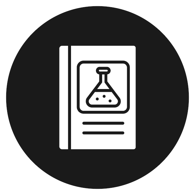 El icono vectorial del libro de química se puede usar para el conjunto de iconos de química
