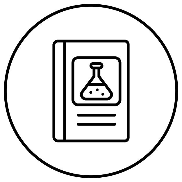 El icono vectorial del libro de química se puede usar para el conjunto de iconos de química