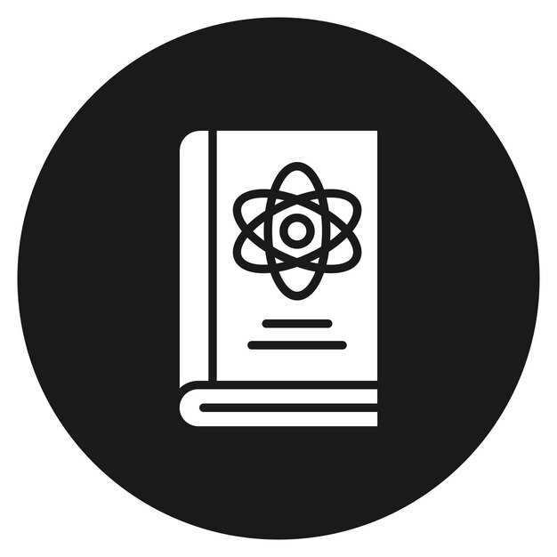 El icono vectorial de libros de física se puede usar para el conjunto de iconos de educación
