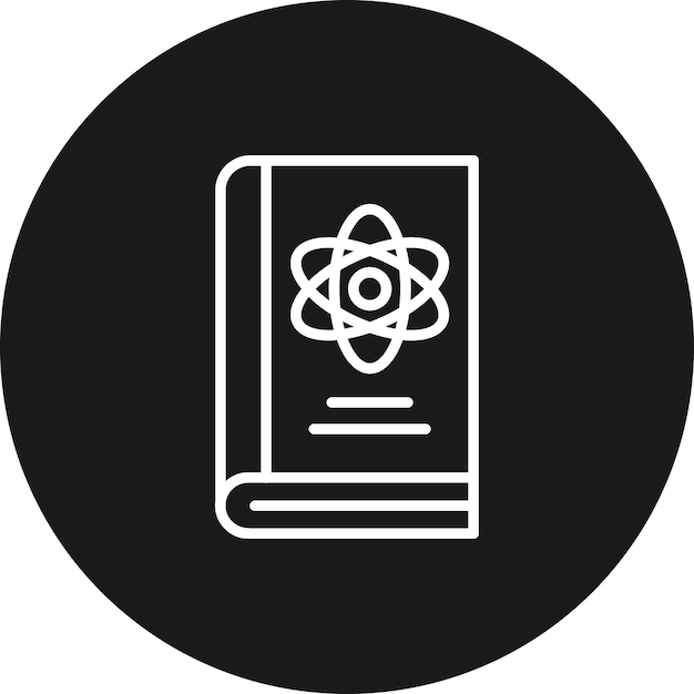 El icono vectorial de libros de física se puede usar para el conjunto de iconos de educación
