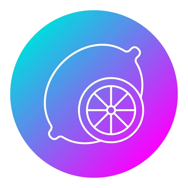El icono vectorial de limón se puede usar para el conjunto de iconos de frutas y verduras