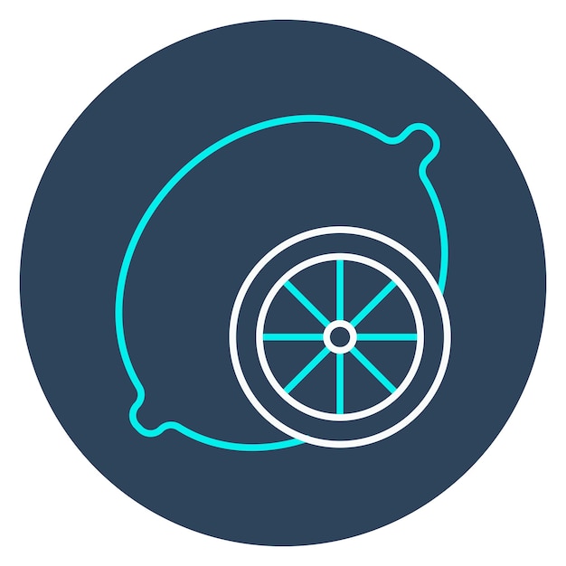 El icono vectorial de limón se puede usar para el conjunto de iconos de frutas y verduras