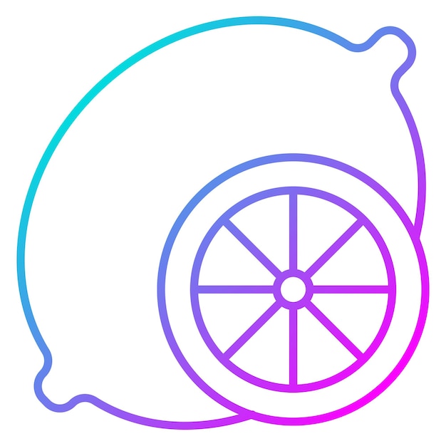 El icono vectorial de limón se puede usar para el conjunto de iconos de frutas y verduras