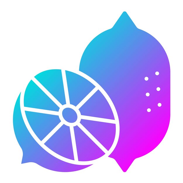 El icono vectorial de limón se puede usar para el conjunto de iconos de otoño