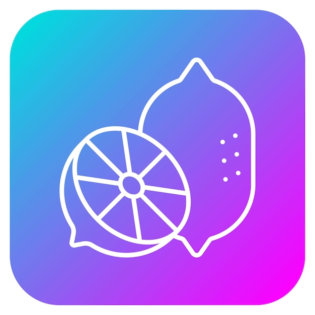 El icono vectorial de limón se puede usar para el conjunto de iconos de otoño