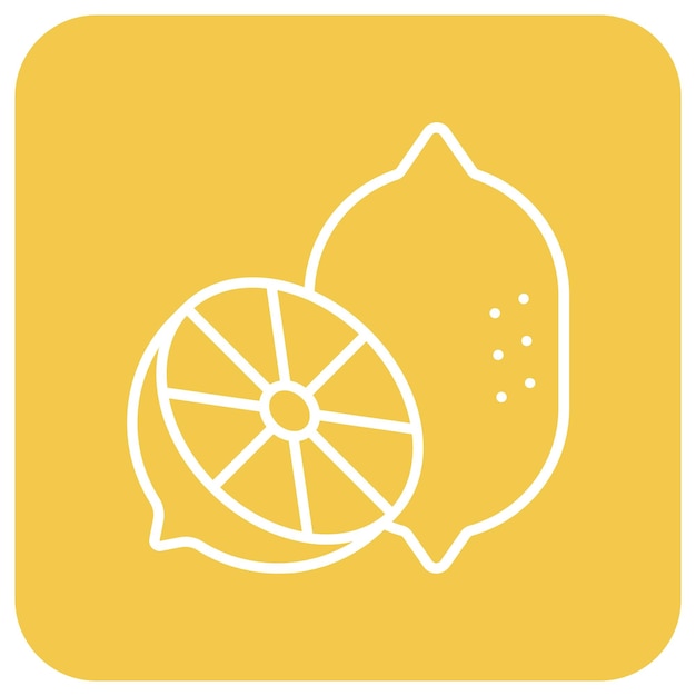 El icono vectorial de limón se puede usar para el conjunto de iconos de otoño