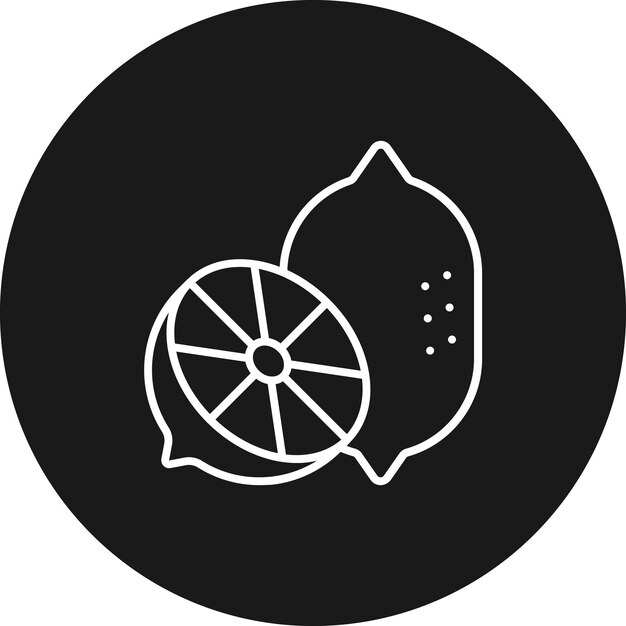 El icono vectorial de limón se puede usar para el conjunto de iconos de otoño