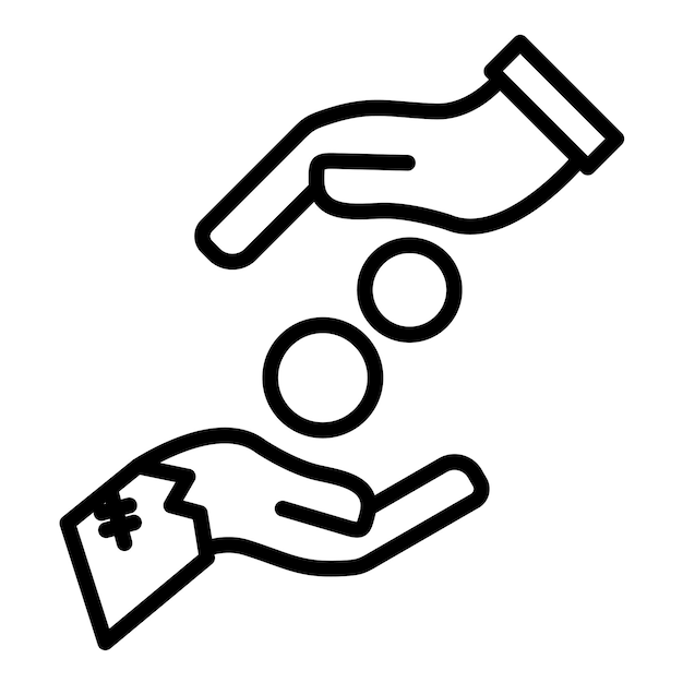 El icono vectorial de limosna se puede usar para el conjunto de iconos de sin techo