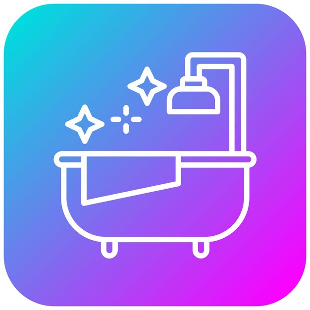 El icono vectorial de limpieza de la bañera se puede utilizar para la limpieza y el conjunto de iconos de limpia y limpieza