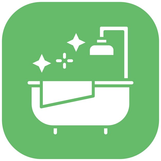El icono vectorial de limpieza de la bañera se puede utilizar para la limpieza y el conjunto de iconos de limpia y limpieza