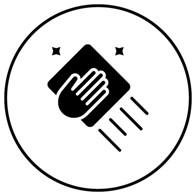 El icono vectorial de limpieza de la tela se puede usar para el conjunto de iconos de limpia de la casa