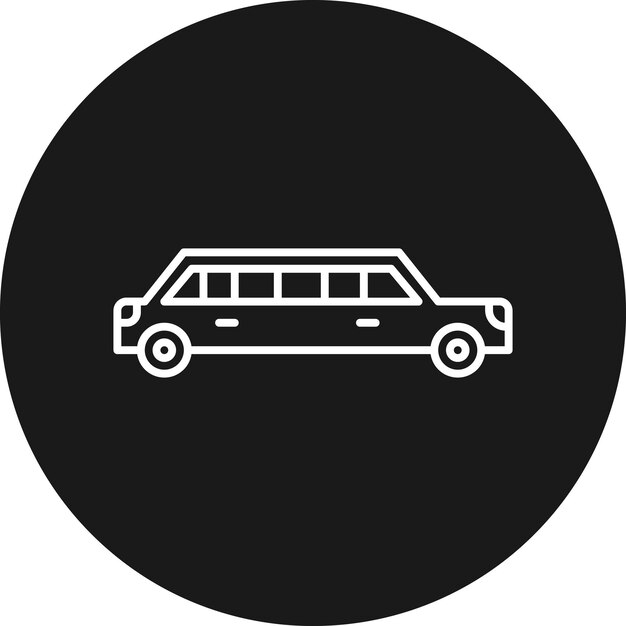 El icono vectorial de la limusina se puede utilizar para el conjunto de iconos de transporte