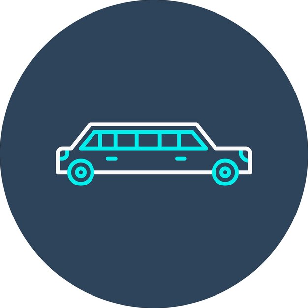 El icono vectorial de la limusina se puede utilizar para el conjunto de iconos de transporte