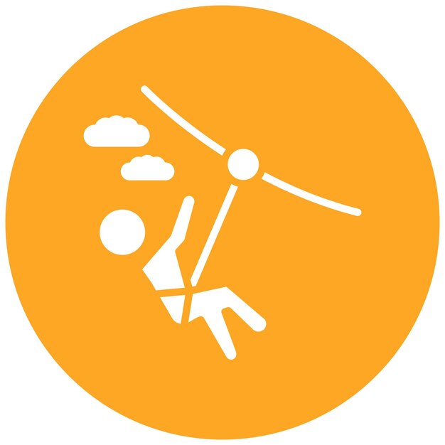 El icono vectorial de la línea zip se puede usar para el conjunto de iconos de diversión al aire libre
