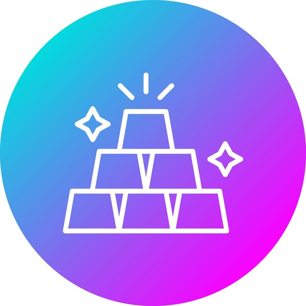 El icono vectorial de lingotes de oro se puede usar para el conjunto de iconos de Crimen y Ley