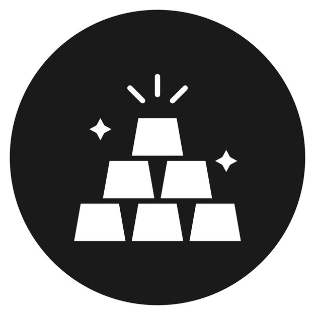 El icono vectorial de lingotes de oro se puede usar para el conjunto de iconos de Crimen y Ley