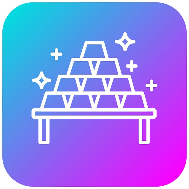 El icono vectorial de lingotes de oro se puede utilizar para el conjunto de iconos de lujo