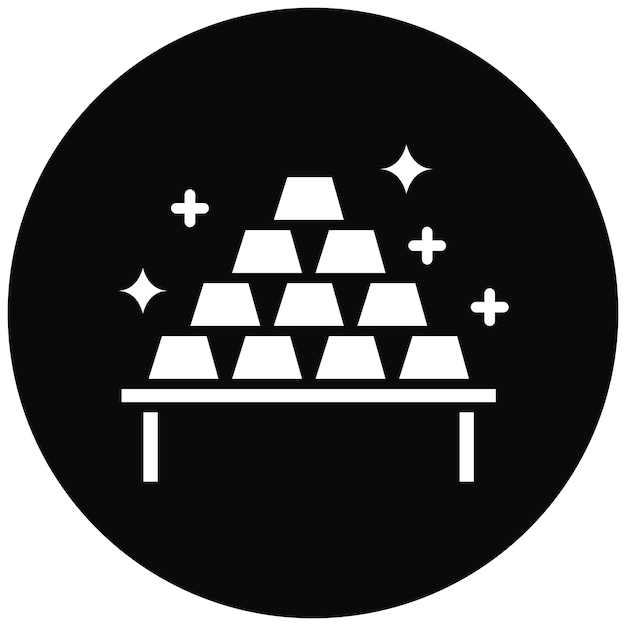 El icono vectorial de lingotes de oro se puede utilizar para el conjunto de iconos de lujo