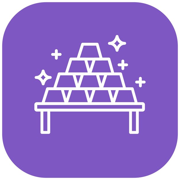 El icono vectorial de lingotes de oro se puede utilizar para el conjunto de iconos de lujo
