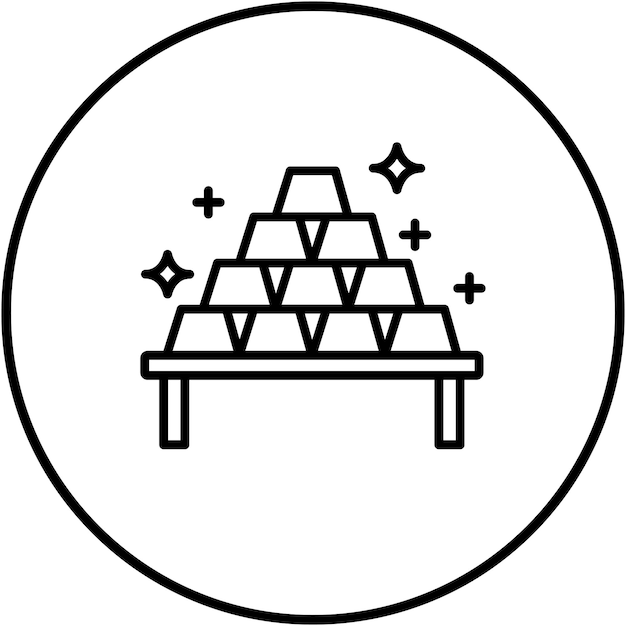 El icono vectorial de lingotes de oro se puede utilizar para el conjunto de iconos de lujo