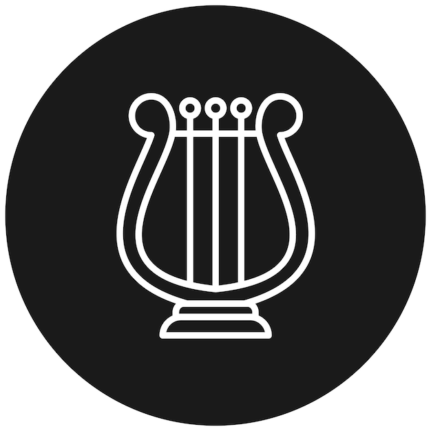 El icono vectorial de la lira se puede usar para el conjunto de iconos de la civilización antigua