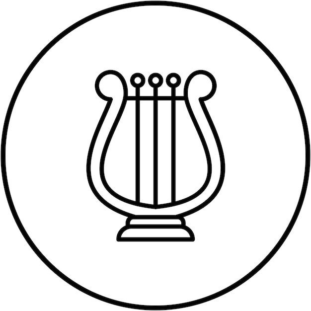 El icono vectorial de la lira se puede usar para el conjunto de iconos de la civilización antigua