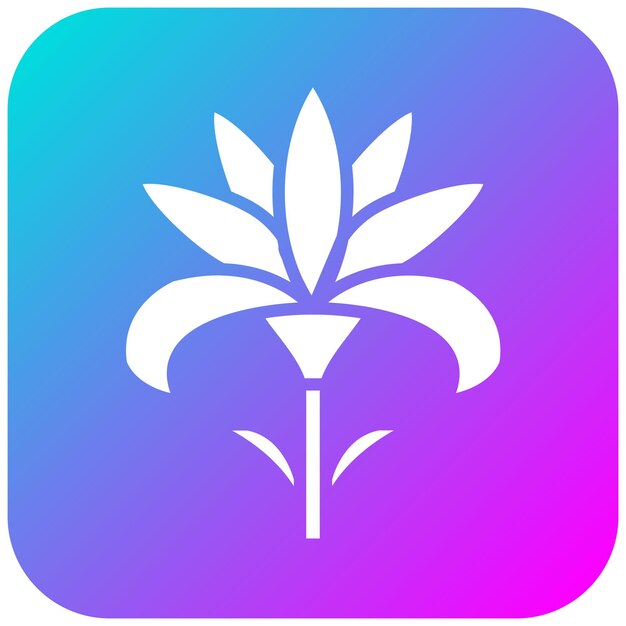 El icono vectorial de lirio se puede usar para el conjunto de iconos de flores