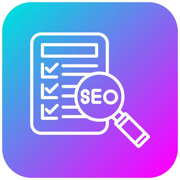 El icono vectorial de la lista de comprobación SEO se puede utilizar para el conjunto de iconos de marketing