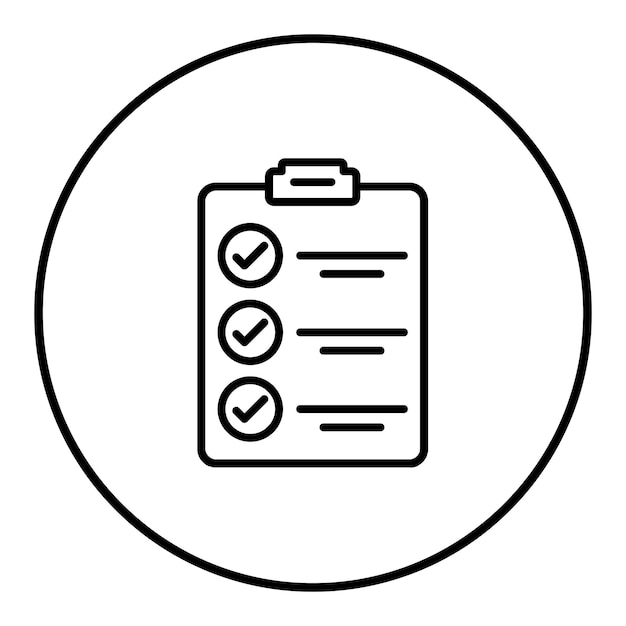 El icono vectorial de la lista de comprobación de tareas se puede utilizar para el conjunto de iconos de trabajo desde el hogar