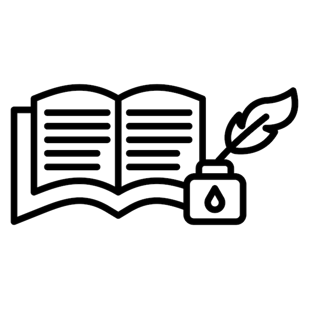 El icono vectorial de literatura contemporánea se puede utilizar para el conjunto de iconos de literatura
