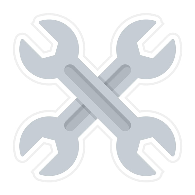 El icono vectorial de la llave cruzada se puede usar para el conjunto de iconos de Auto Racing