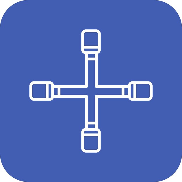 El icono vectorial de la llave cruzada se puede utilizar para el conjunto de iconos de reparación de automóviles