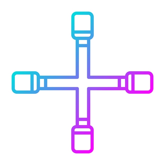 El icono vectorial de la llave cruzada se puede utilizar para el conjunto de iconos de reparación de automóviles