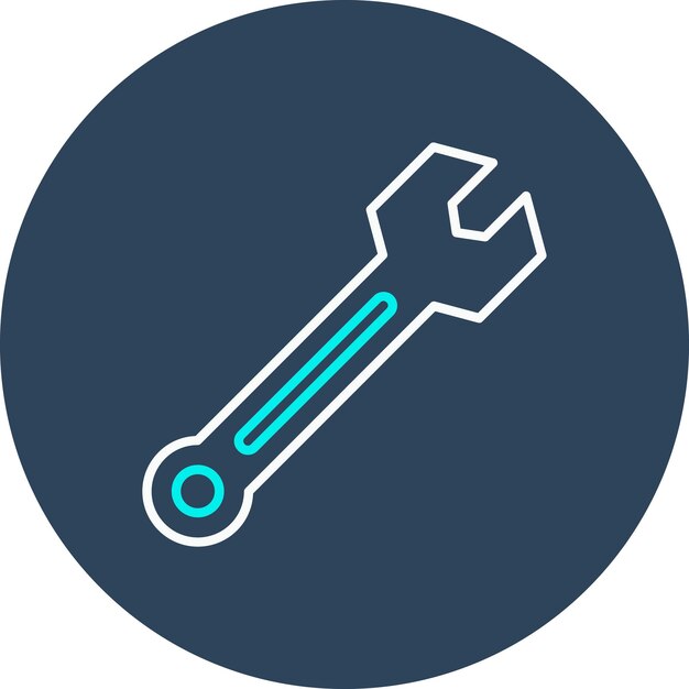 El icono vectorial de la llave se puede usar para el conjunto de iconos de reparación de automóviles