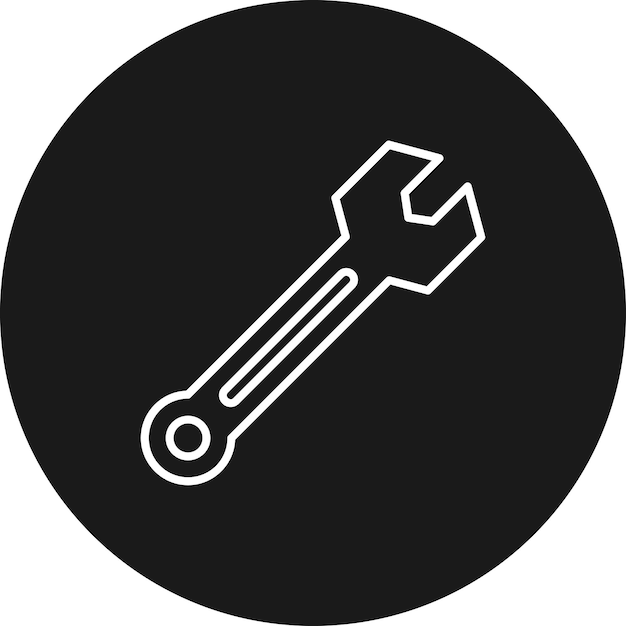 El icono vectorial de la llave se puede usar para el conjunto de iconos de reparación de automóviles