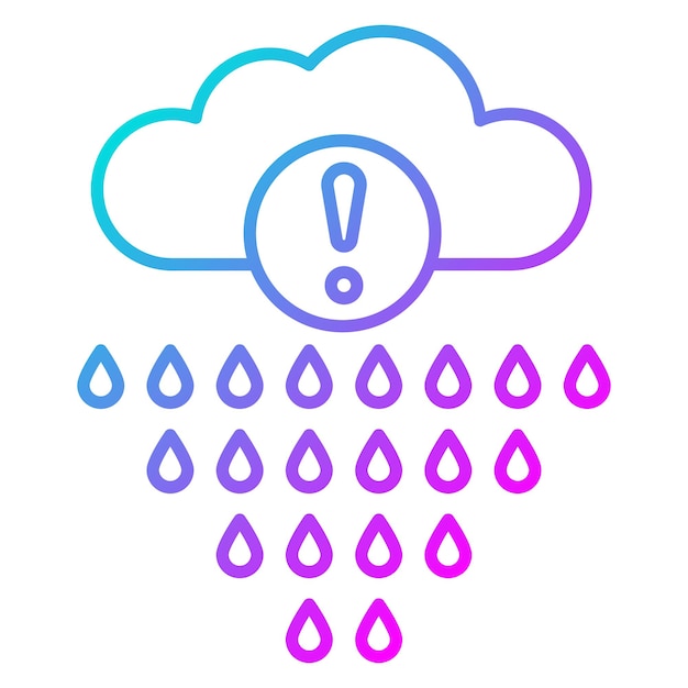 El icono vectorial de la lluvia ácida se puede usar para el conjunto de iconos de desastres naturales