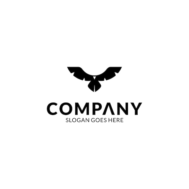 El icono vectorial del logotipo de la ala del águila simple