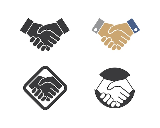 Icono vectorial del logotipo de apretón de manos del acuerdo comercial