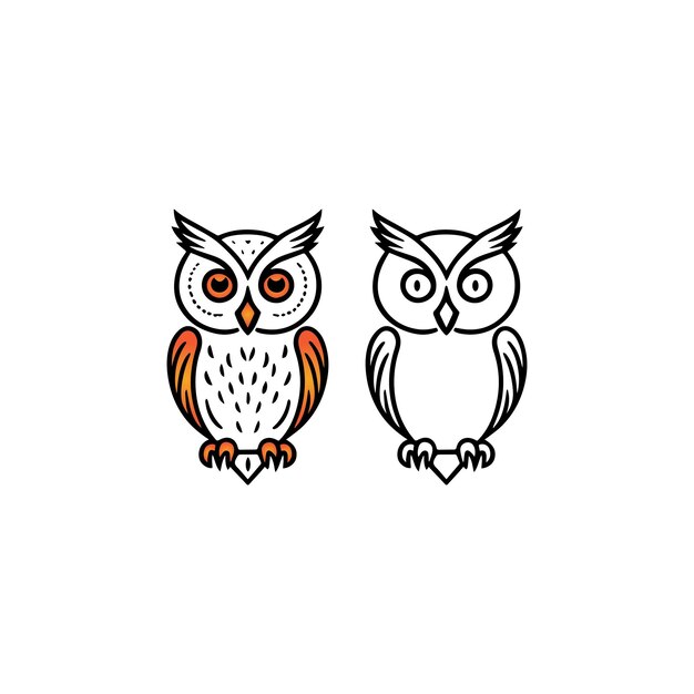 icono vectorial del logotipo del búho