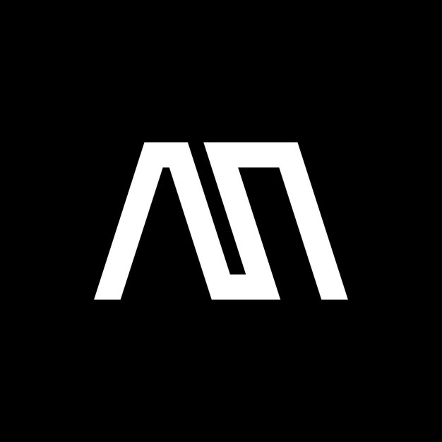 un icono vectorial de logotipo de letra en una ilustración de fondo negro