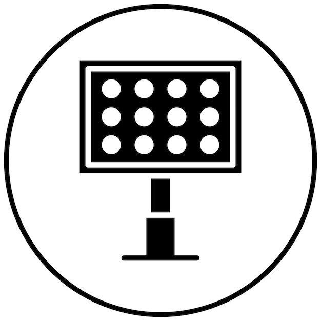 El icono vectorial de luces del estadio se puede usar para el conjunto de iconos de rugby