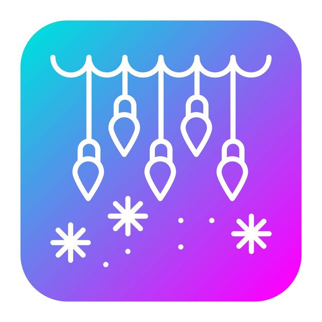 El icono vectorial de luces de invierno se puede usar para el conjunto de iconos de invierno