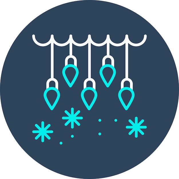 El icono vectorial de luces de invierno se puede usar para el conjunto de iconos de invierno